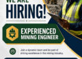WE ARE HIRING : EXPERIENCED MINING ENGINEER