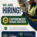 WE ARE HIRING : EXPERIENCED MINING ENGINEER